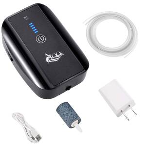 AQQA Aquarium Air Pump, Rechargeable and Portable Fish Tank Air Pump AQ-012