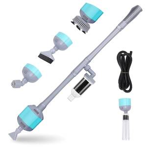 hygger Electric Aquarium Vacuum Cleaning Tools, 15W Automatic Sand Gravel Cleaners with Sponge Filters, Fish Tank Water Changer Comes with 6.7ft Water Tube Hg-955 AC