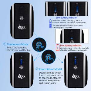 AQQA Aquarium Air Pump, Rechargeable and Portable Fish Tank Air Pump AQ-012