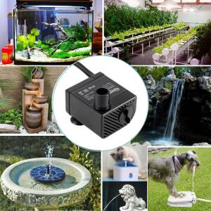 Hygger Ultra Quiet 53GPH (200L/H, 3W) Submersible Mini Water Pump Comes with 2 Nozzles, for Aquariums, Fish Tank, Fountain, Hydroponics, Max Lift Height 1.7ft ,120V/60HZ, Power Cord 6ft Hg-939