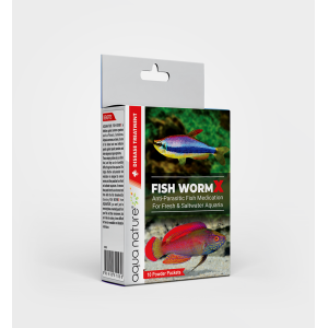 AquaNature Fish WormX Anti- Parasitic Fish Medication for Freshwater & Saltwater Aquaria (10 Powder Packs)