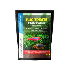 AquaNature Bug Treats Micro Pellet Slow Sinking Fish Food Extra Small for Tetra’s & Small Mouthed Tropical Fishes